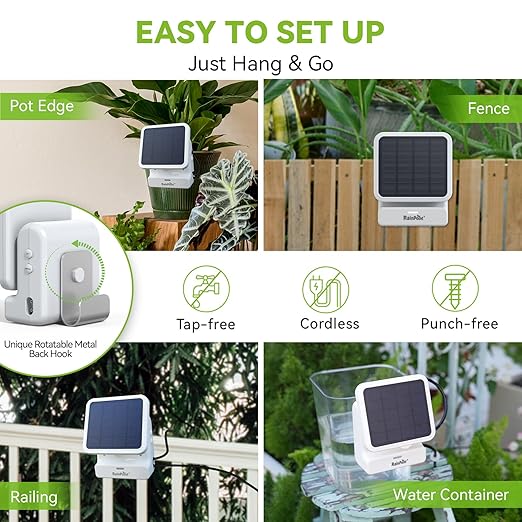 RAINPOINT APP Control WiFi Solar Automatic Plant Waterer Kit for House Potted Plants,Smart Vacation Self Watering Drip Irrigation Pump Device System Indoor/Outdoor Water 10-20 Plants
