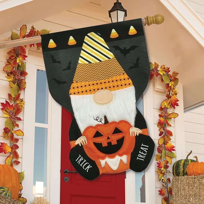 Halloween Gnome Burlap House Flag 40" x 28" Briarwood Lane