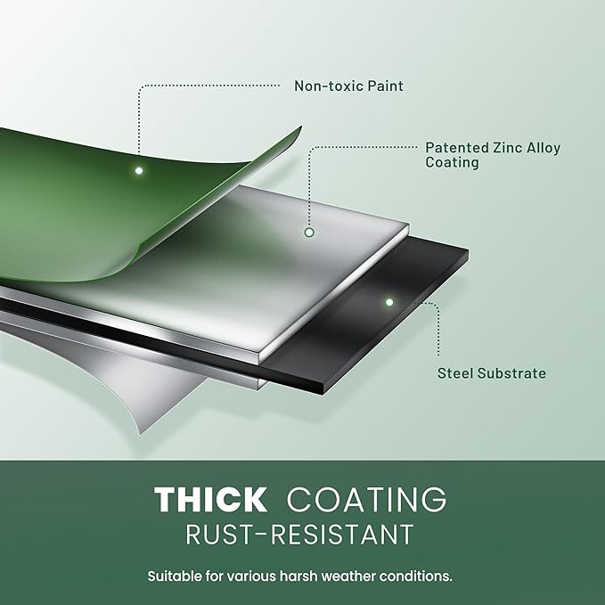 Round Galvanized Raised Garden Bed Kit, 2 Pcs 2 x 2 x 1ft Forest Green Galvanized Garden Boxes, Outdoor for Vegetables