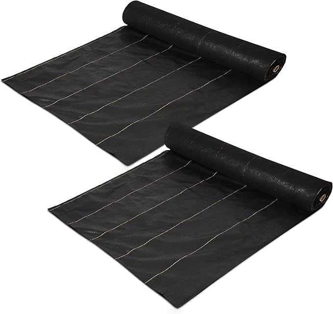 Dewitt 2-Pack Sunbelt Weed Barrier Fabric 3.2 oz, 6 x 300 Feet – Heavy-Duty Ground Cover Mat for Greenhouse Floors, Garden Rows, Raised Beds, Yard Gardening, and Outdoor Landscape Protection