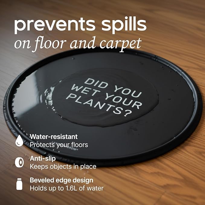 Water-Resistant Mat for Floor Protection - 23" Diameter Food Safe Silicone Rubber for Potted Plants, Farmstand and Nook and More