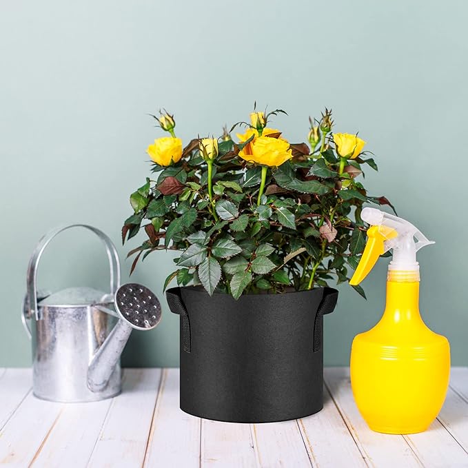 12-Pack 3 Gallon Thickened Non-Woven Grow Bags, Aeration Fabric Pots with Handles