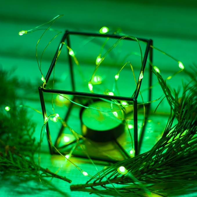 4 Pack Green Fairy Lights Battery Operated with Remote, Waterproof 20FT 60LED Cuttable Twinkle Lights with Timer Indoor Outdoor, String Light for Bedroom, Classroom, Wedding, DIY, Christmas Décor
