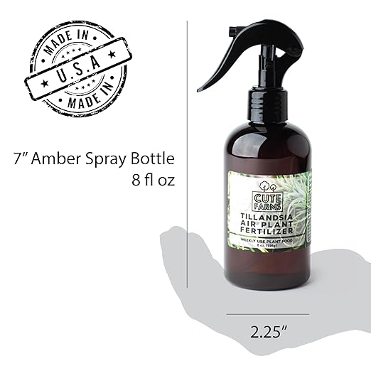 Cute Farms Tillandsia Air Plant Fertilizer | Gentle Weekly Use Formula Plant Food | Formulated Nutrients for Air Plants (Two - 8 oz. Spray Bottle)