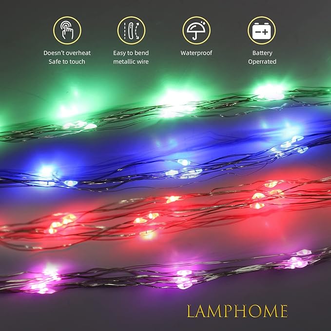 20 Pack Valentine's Lights ,Fairy Lights Battery Operated ,7ft 20 Mini LED Firefly String Lights for Mason Jar ,DIY Parties, Wedding, Bedroom,Easter, Christmas Valentines Day Decoration ,4 Mixed-Color