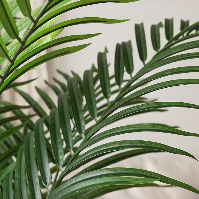 Artificial Areca Palm Plant 5Ft Fake Tropical Palm Tree, Perfect Faux Dypsis Lutescens Plants in Pot for Indoor Outdoor House Home Office Garden Modern Decoration Housewarming Gift,2Pcs