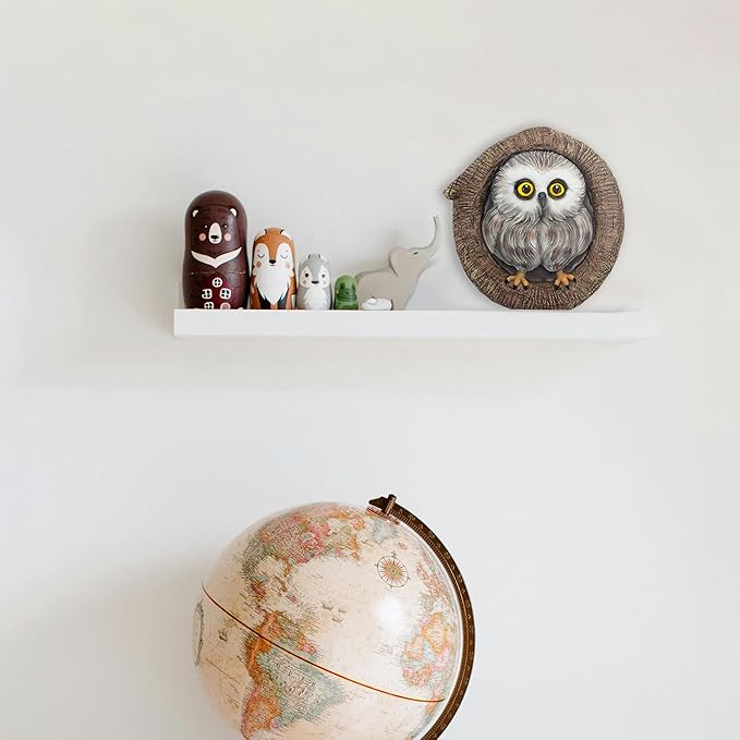 Baby Owl Resin Tree Faces, Whimsical Holiday Decorations Outdoor Owl Hugger Sculpture, Garden Ornament for Yard Lawn Patio Porch, Tree Decor Unique Garden Gift, Durable Waterproof Resin Statue