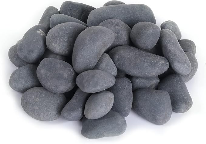 Ausluru 11LB Stone Pebbles River Rocks, 100% Natural Hand-Picked Premium Decorative Pebbles, Ideal for Garden Landscaping, Home Decor, Aquariums, Painting, Crafting and Gifts, Onyx Black