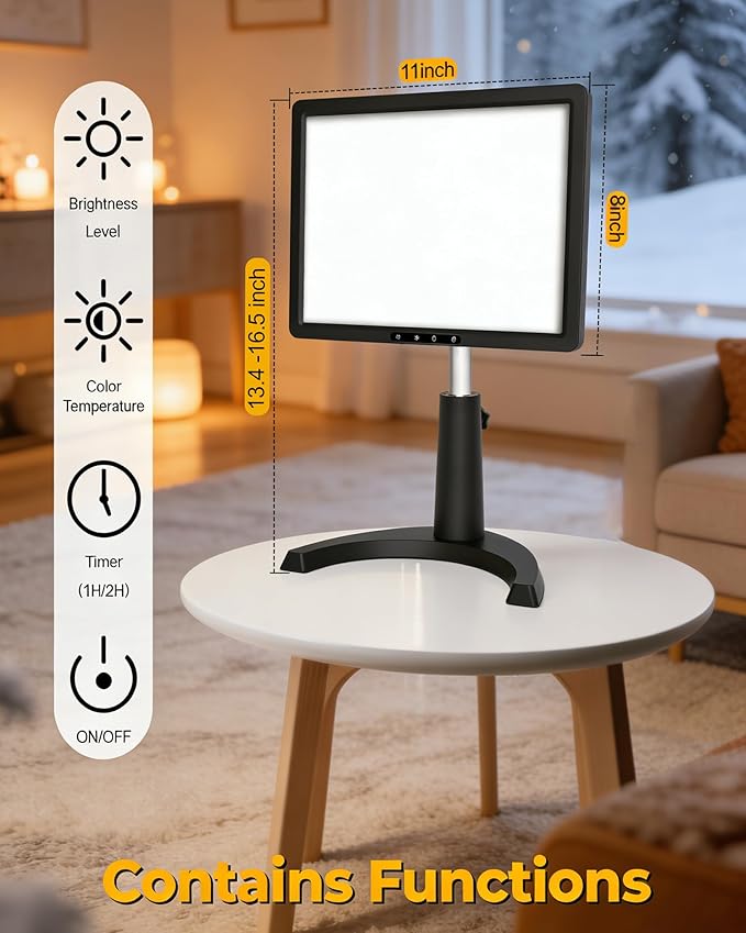 MirthSip 10000 Full Spectrum, UV-Free Light LED Sunlight Lamp with 3 in 1 Mount, Timer & Adjustable Brightness, Portable, Daylight for Office Reading Morning Routine
