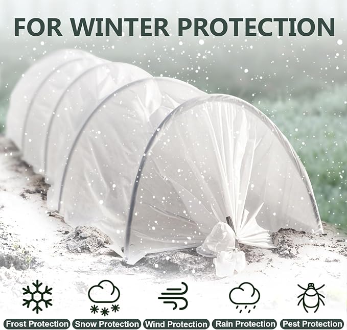 Rohuis Plant Covers Freeze Protection Winter, 10ftx33ft Frost Blanket Cloths for Outdoor Plants, Reusable Garden Floating Row Cover for Vegetables Tree, Gardening Gifts for Plant Lovers