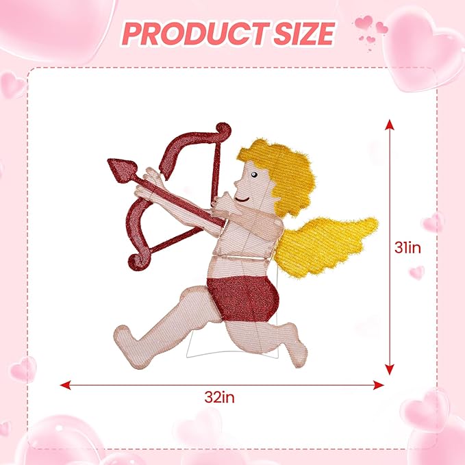 Valentines Day Decorations Outdoor, Cupid Garden Valentine's Day, Romantic Cupid Decoration for Valentine Lawn Farmhouse Outdoor Decor