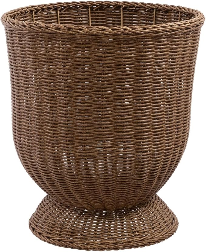 14 Inch Handwoven Boho Wicker Basket,Woven Decorative Storage Basket and Planter for Porch Patio Backyard Home Garden
