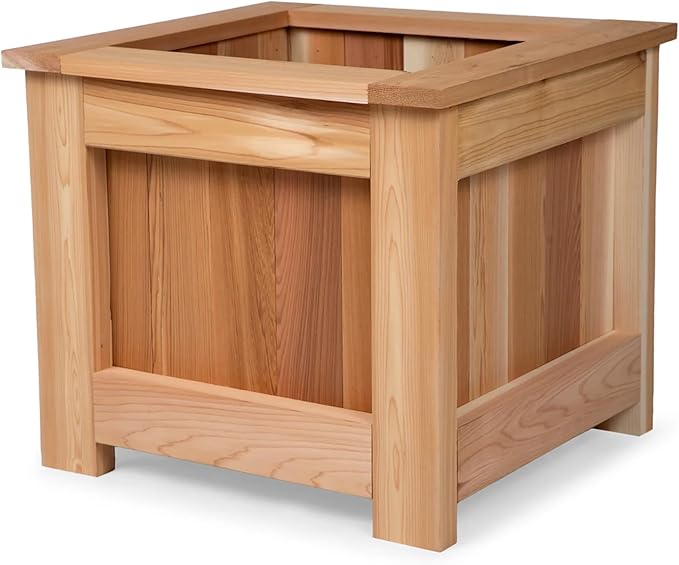 All Things Cedar Box Planter, Elevated Outdoor Cedar Wood Garden Bed, 2 Ft Wide, Natural