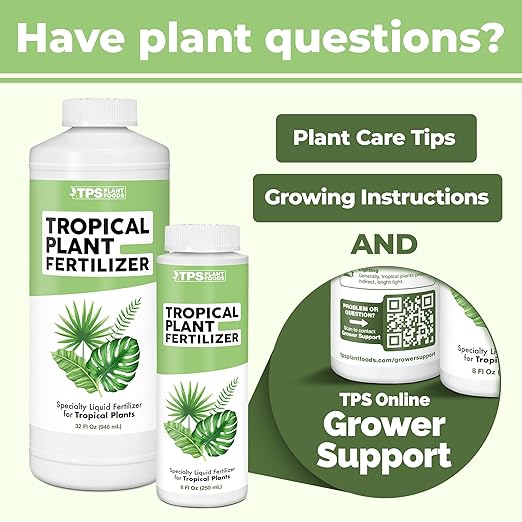 TPS NUTRIENTS Tropical Plant Fertilizer for All Tropical Indoor and Outdoor Plants, Liquid Plant Food 8 oz (250mL)