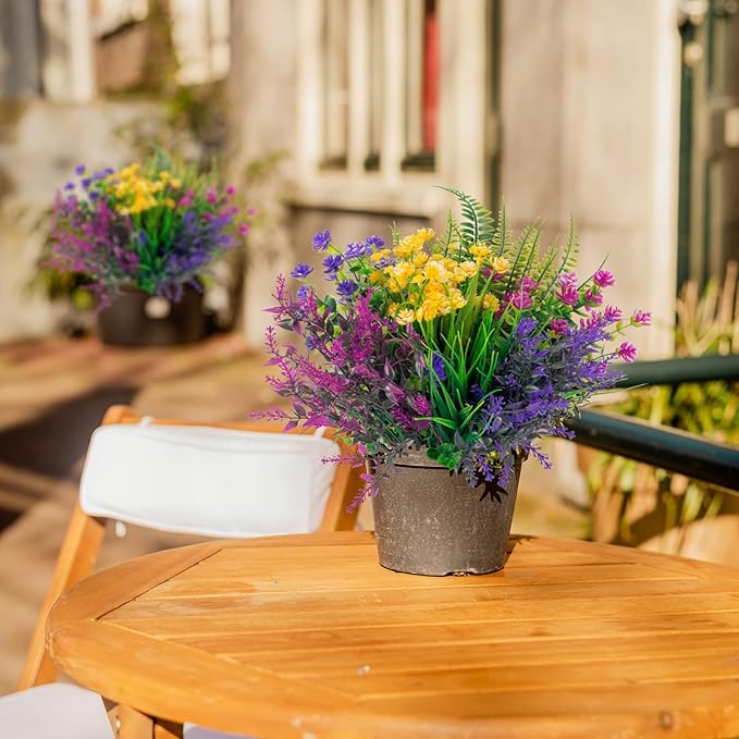 XEOLIAN 20 Bundles Artificial Flowers Outdoor No Fade UV Resistant Fake Plastic Flowers Faux Plants for Garden Patio Porch Window Box Home Wedding Farmhouse Hanging Décor