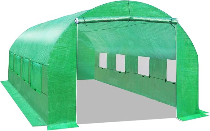 Strong Camel Greenhouse Replacement Covering for Outdoor Larger Hot Garden House , Support Arch Frame Climbing Plants/Flowers/Vegetables (20' X 10' X 7', Cover)