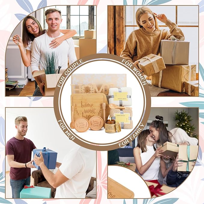 House Warming Gifts New Home,Housewarming Gift,New Home Gifts Ideas,Realtors Closing Gift for House Buyers,Home Sweet Home Bamboo Serving Board for Couple Women Men