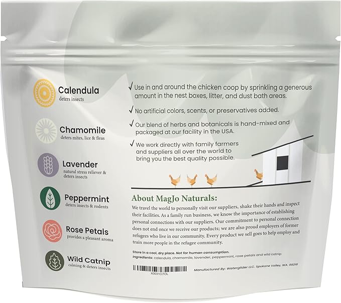 MagJo Chicken Nest Box Herbs, Bulk 1.5 pounds, Aromatic and Refreshes The Coop