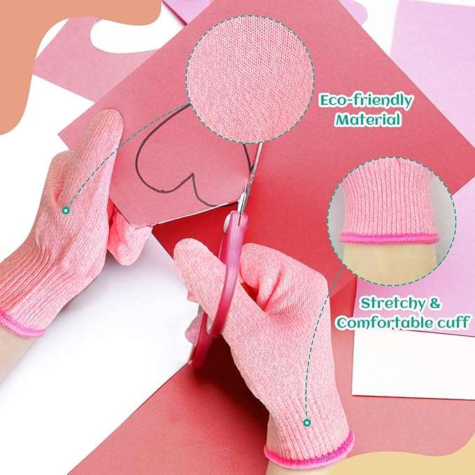 Evridwear Cut Resistant Gloves for Kids 10-13 Years, Level 5 Protection Cutting Gloves Food Grade for Cooking, Whittling, Wood Carving, Gardening and DIY