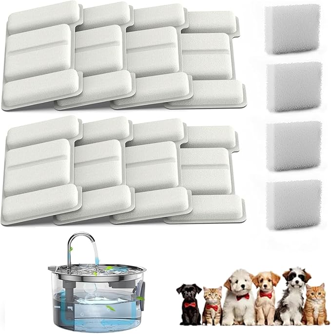 2026 New Dog Bowl, Dog Water Fountain, 3.2l Filtered Water Bowl, Stainless Steel Easy to Clean, Super Quiet Smart Watering Systems Quadruple Purification, Suitable for Dogs/Cats (8 Filters)