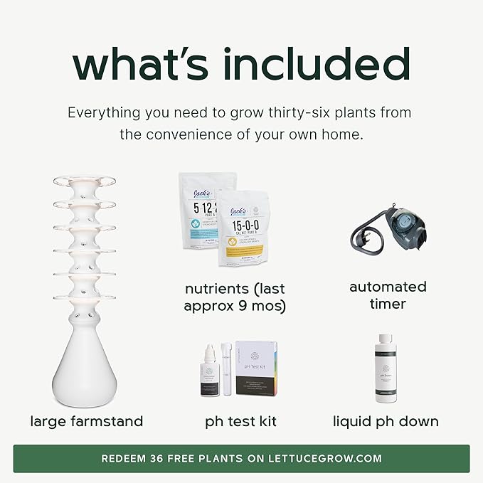 Farmstand Starter Kit with Glow Rings and 36 Seedling Credits | Large Hydroponic Growing System Kit | Vertical Garden Planter Tower | 6ft 7in Tall