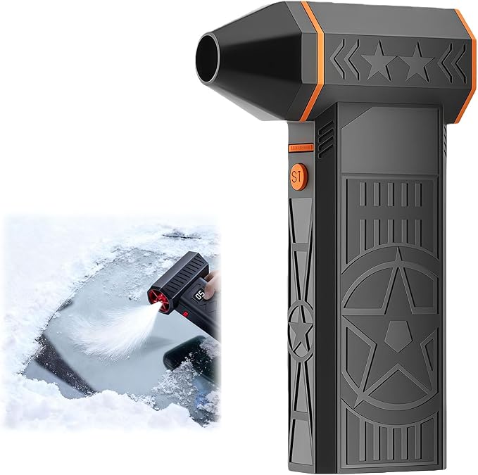 Mini Turbo Snow Blower for Car, 130,000 RPM Portable Electric Turbo Blower, 4-Speed Adjustable Air Blower for Vehicle Snow Removal and Home Cleaning