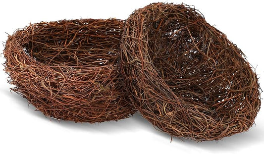 Therwen 2 Pcs Easter Artificial Bird Nest Crafts Birdhouse Nest Natural Rattan Nests for Easter Decor Home Party Wedding Patio Garden Yard Succulent Planter Moss Landscape DIY Terrarium (7.9 Inch)