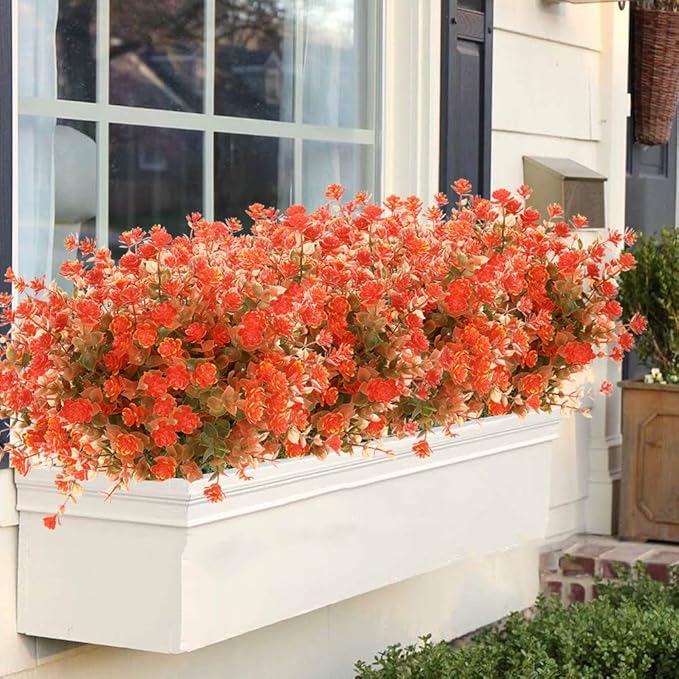 ArtBloom 6 Bundles Artificial Fall Flowers No Fade Faux Autumn Plants, Fake Indoor Outdoor Greenery for Thanksgiving Christmas Wedding Party Home Garden Fireplace Décor (Multi)