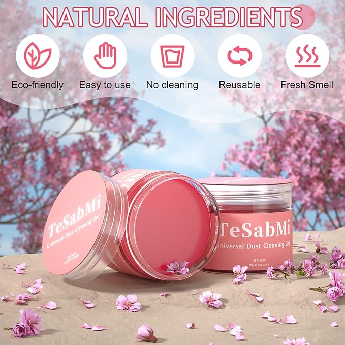 Car Cleaning Gel Car Cleaning Putty Car Putty Car Interior Cleaner Car Slime Car Detailing Kit Car Accessories Gifts for Men Women Stocking Stuffers Pink