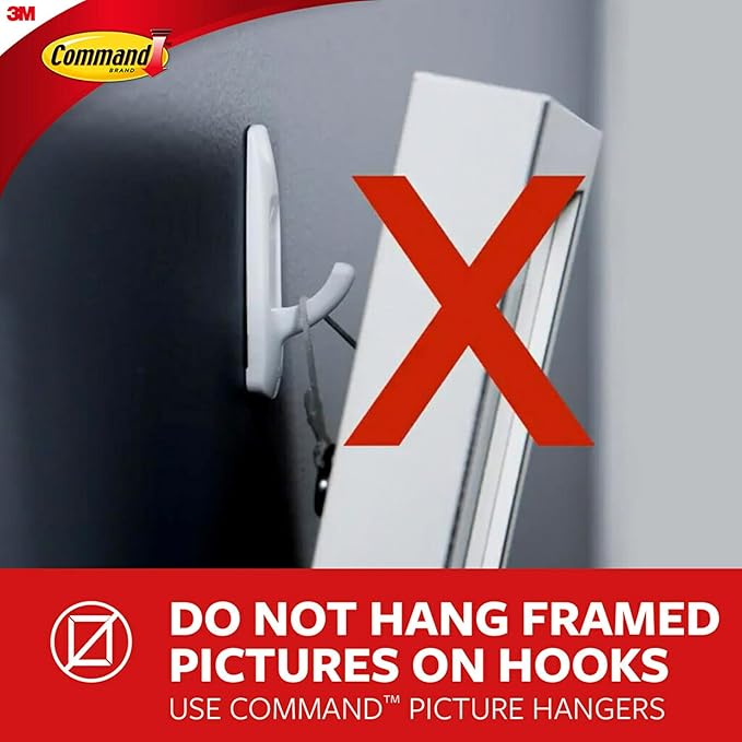 Command Decorating Clips,40 Clips and 48 Strips,Damage-Free Hanging Light-Clips with Adhesive Strips,No Tools Small Wall Clip for Hanging Lights and Cables,(Pack of 12)