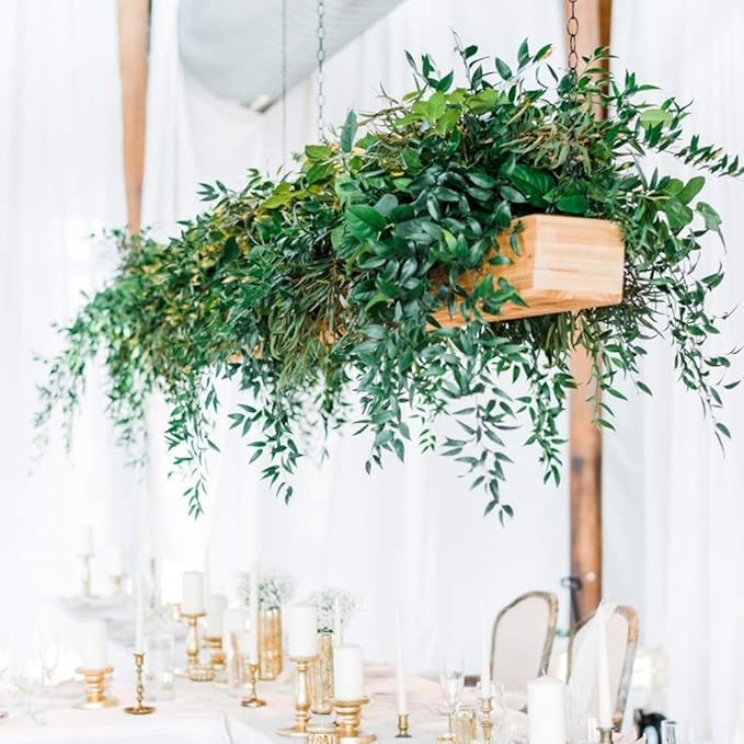 Artiflr 2 Pack Artificial Hanging Leaves Vines, 5.7 Ft Fake Willow Leaves Twigs Silk Plant Vines in Green for Indoor/Outdoor Wedding Decor