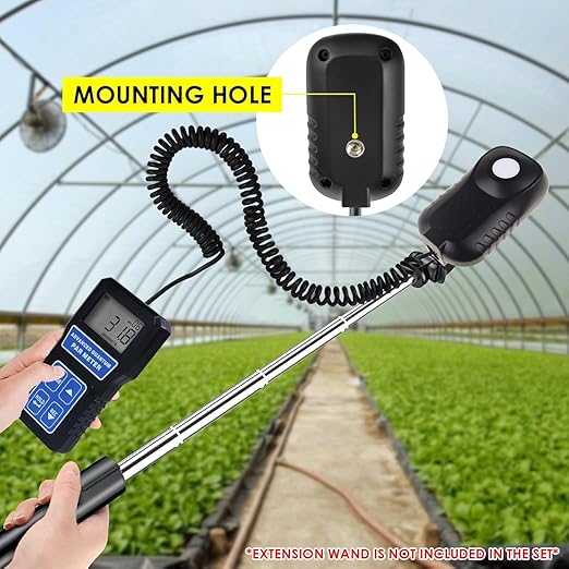 PAR Meter Quantum Par Meter for Led Grow Lights PPFD Tester with Data Logging and Calibration 400-700nm Light Range PPFD Meter for LED Grow Light to Measure Light Intensity in Grow Room Greenhouse