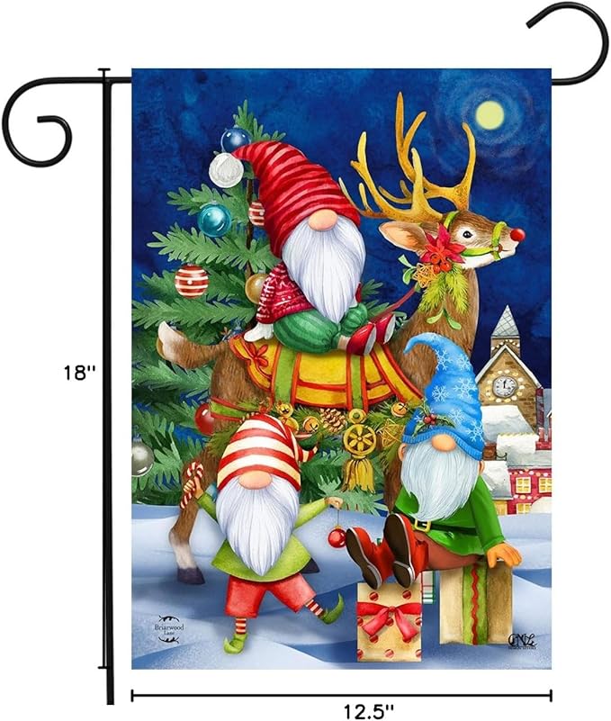 Briarwood Lane Happy Holiday Gnomes Garden Flag
