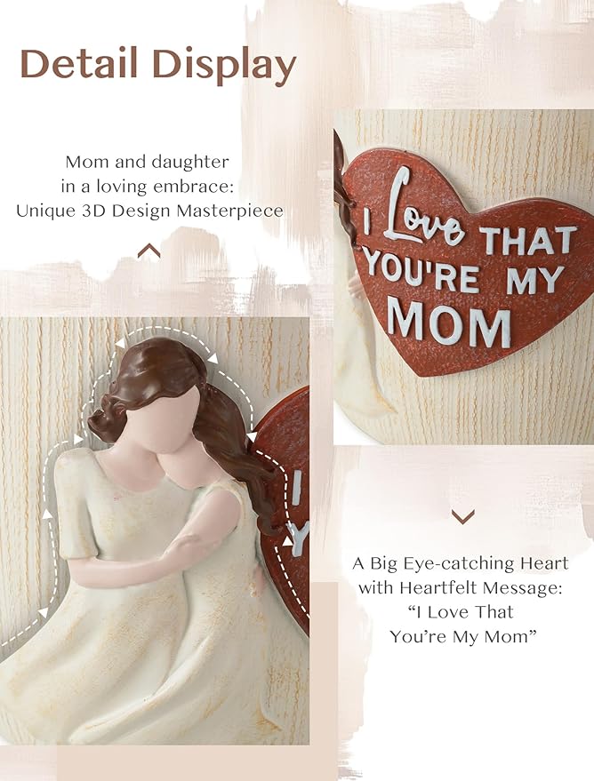 Afigurna Gardening Gifts for Mom from Daughter: 5.3in Hand-Painted 3D Art Planter - Garden Gifts for Gardening Mom - Meaningful Plant Pot Gifts for Birthday Christmas Mother's Day
