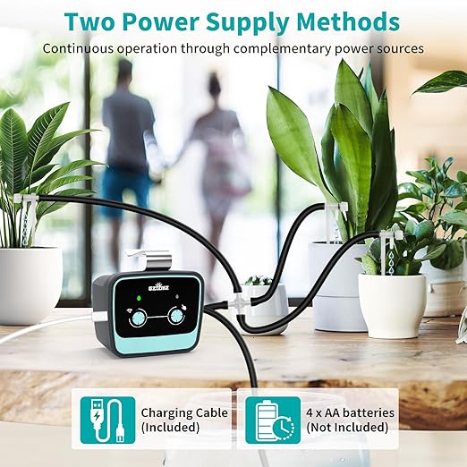 Drip Irrigation Kit System for Garden, WiFi & App Control Self Plant Watering Devices for Indoor Outdoor, Automatic Watering System with 3 Watering Modes/Water Shortage Alert/Weather Forecasting