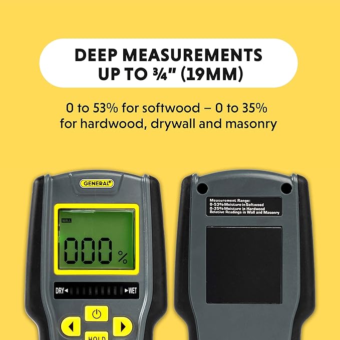 General Tools Digital Moisture Meter MMD7NP - Humidity Sensor- Pinless and Non-Invasive