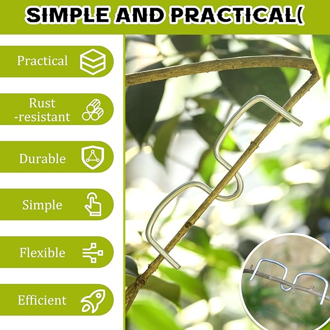 50 Pcs Fruit Tree Limb Spreaders Plant Tying Machine Puller Branch Spreaders Plum Tree Open Angle Pull Branch Stereotyped Tying Bending Farm Tools, M-3.15(Inch), Galvanized