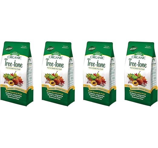Espoma Tree-Tone Plant Food, Natural & Organic Fertilizer for Shade, Fruit & Ornamental Trees, 4 lb, Pack of 4