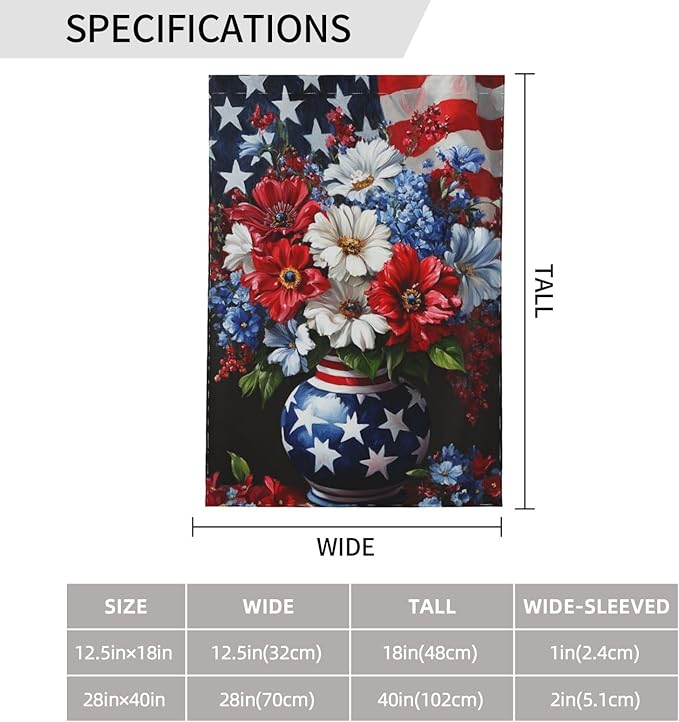 Flowers Garden Flag 12x18 Inch Double Sided Polyester Outdoor Flag For Patio Lawn Yard And Garden Decor