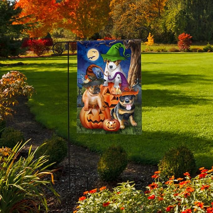 Spooky Pups Halloween Garden Flag 18" x 12.5" Briarwood Lane