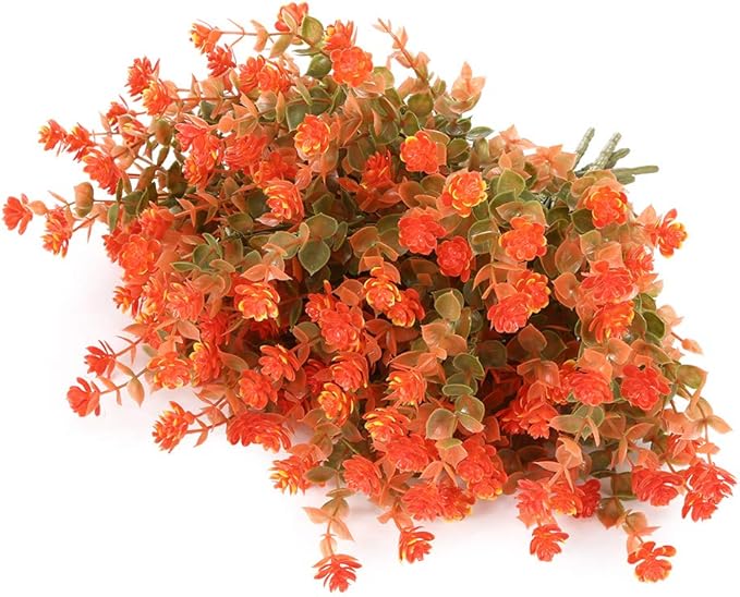 ArtBloom 6 Bundles Artificial Fall Flowers No Fade Faux Autumn Plants, Fake Indoor Outdoor Greenery for Thanksgiving Christmas Wedding Party Home Garden Fireplace Décor (Multi)