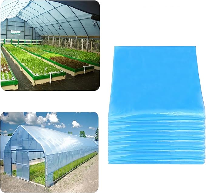 10x33 FT Greenhouse Plastic Film, 6 Mil Clear Film, Superior Toughness, Transparent Hoop House Covering for Gardening, Farming