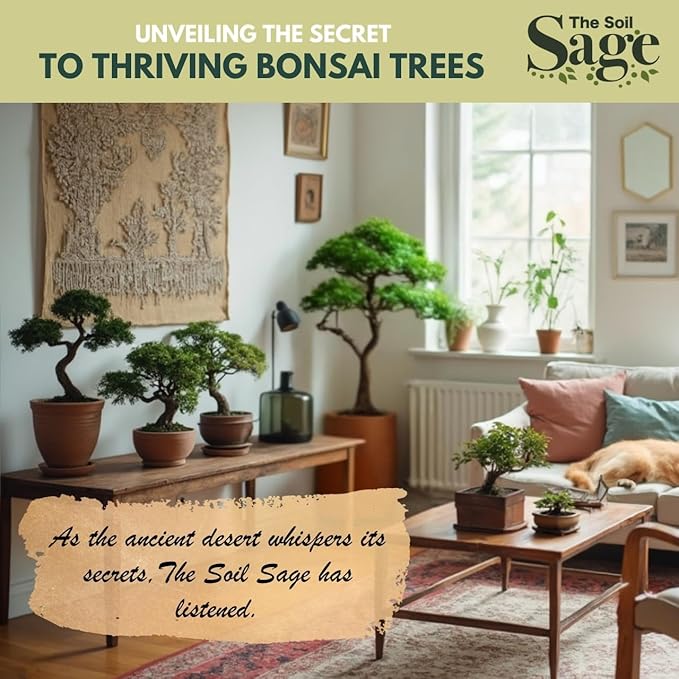 The Soil Sage 2.5qts Premium Bonsai Mix - U.S.A. Made Ready to Use - Akadama, Pumice, Lava Rock, Fine Pine Bark - Large Bag for All Bonsai Tree - High Drainage Potting, Repotting
