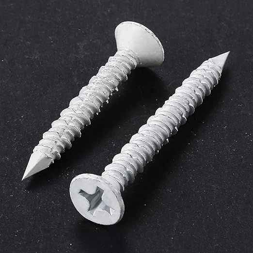 WenSilon(30 PCS) 3/16" x3-1/4 White Concrete Screw Anchor White Flat Head for Anchoring to Masonry, Block or Brick Stucco