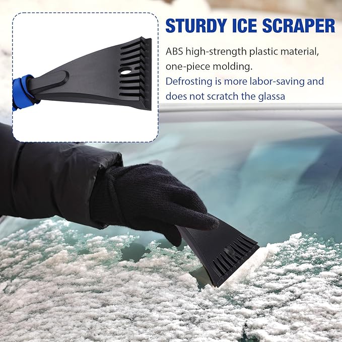 Gisafai 10 Pack 27" Snow Brush and Detachable Ice Scraper Snow Removal Car Brush with Comfortable Foam Grip for Car SUV Truck Windshield Window (Blue)