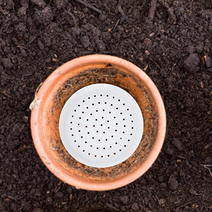 HingoFuni 2 PCS Planter Insert for Large Pots, 8.6'' / 10.4'' Plant Pot Insert with Drainage Holes, White Plastic Plant Risers Use Less Potting Soil, for Indoor & Outdoor Use