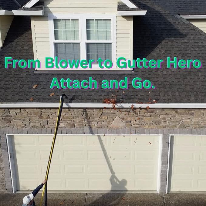 ArloCatcher 30-Foot Gutter Cleaning Kit for Toro 60V 565, 605CFM, Model 51820, 51820T, 51821, 51822 Leaf Blower (car Drying Nozzle Included)