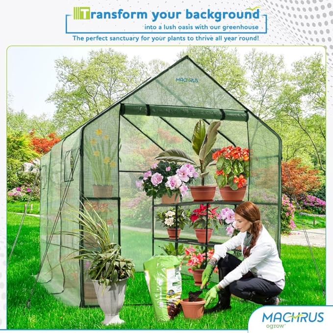 Machrus OGrow Greenhouse Kit, Multiple Sizes, Green House, Small Green Houses for Outside, Small Greenhouses for Outdoors, Mini Greenhouse Outdoor