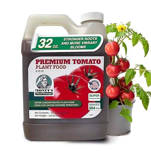PlantVantage Concentrated Tomato Plant Food – Liquid Fertilizer with Humic Acid & Zinc, Liquid Plant Food Supporting Strong Roots, Bigger Blooms & Higher Yields, Easy Root Feed or Foliar Spray – 32 oz
