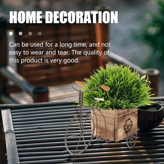 DOITOOL Bicycle Planter Wooden Planter Boxes Tricycle Plant Stand Succulent Pot for Outdoor Plants Garden Home Decoration